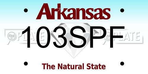 103SPF Arkansas License Plate