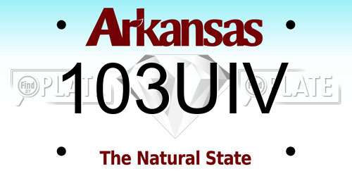 103UIV Arkansas License Plate