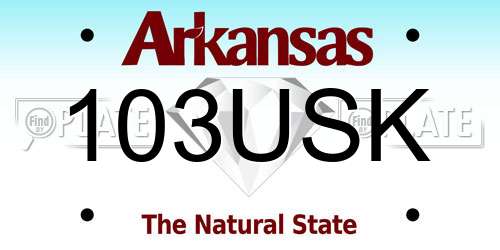 103USK Arkansas License Plate