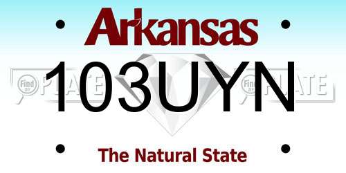 103UYN Arkansas License Plate