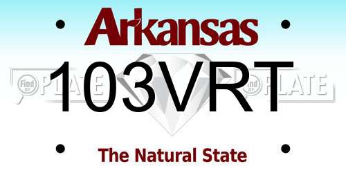 103VRT Arkansas License Plate