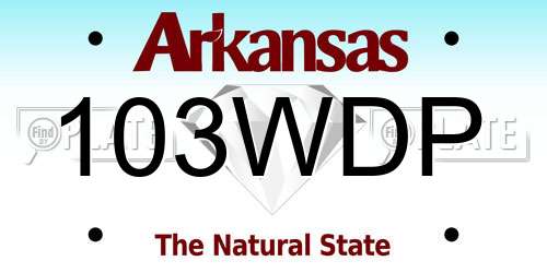103WDP Arkansas License Plate