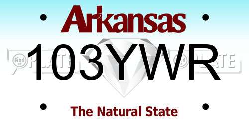 103YWR Arkansas License Plate