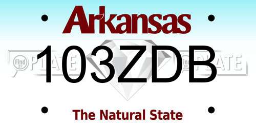 103ZDB Arkansas License Plate