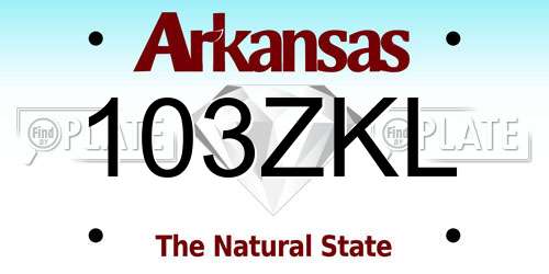 103ZKL Arkansas License Plate