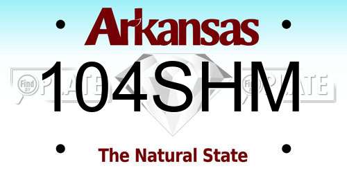 104SHM Arkansas License Plate