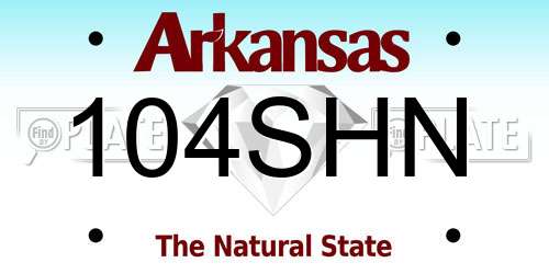 104SHN Arkansas License Plate