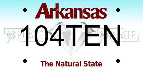 104TEN Arkansas License Plate