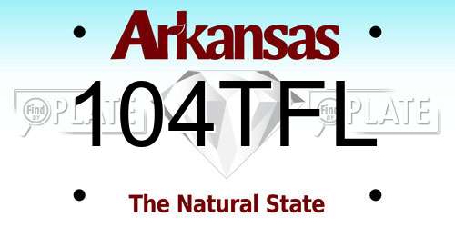 104TFL Arkansas License Plate