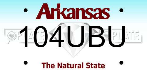 104UBU Arkansas License Plate