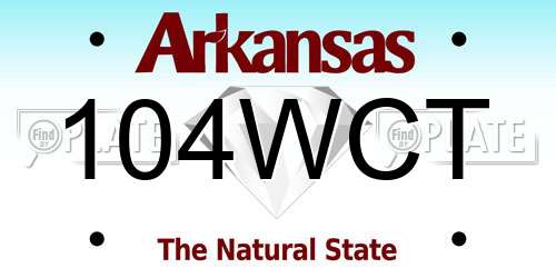 104WCT Arkansas License Plate