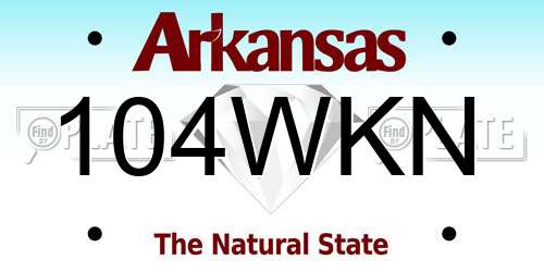 104WKN Arkansas License Plate