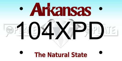 104XPD Arkansas License Plate