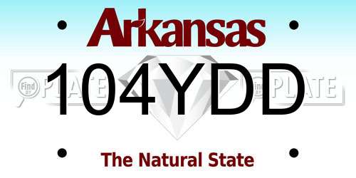104YDD Arkansas License Plate