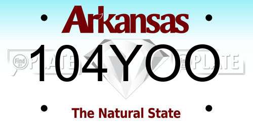 104YOO Arkansas License Plate