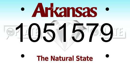 1051579 Arkansas License Plate