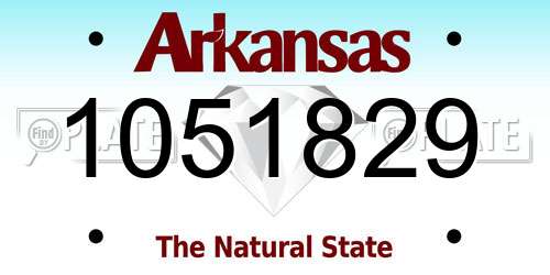 1051829 Arkansas License Plate