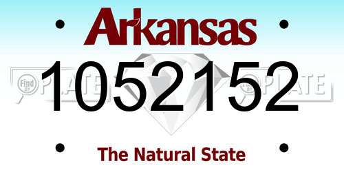 1052152 Arkansas License Plate