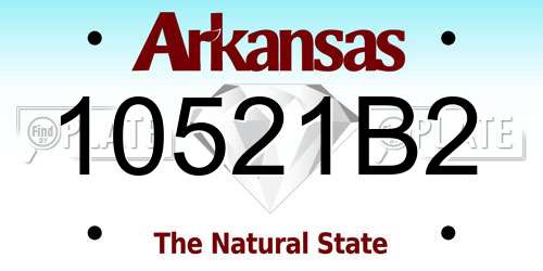 10521B2 Arkansas License Plate