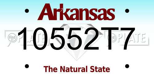 10552T7 Arkansas License Plate