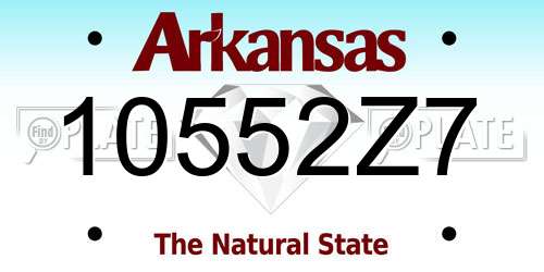 10552Z7 Arkansas License Plate
