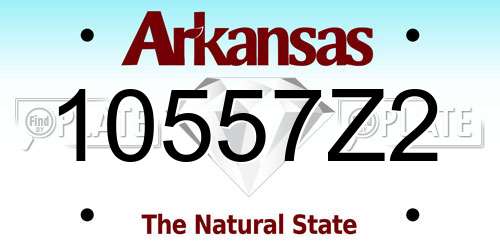 10557Z2 Arkansas License Plate
