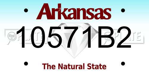10571B2 Arkansas License Plate