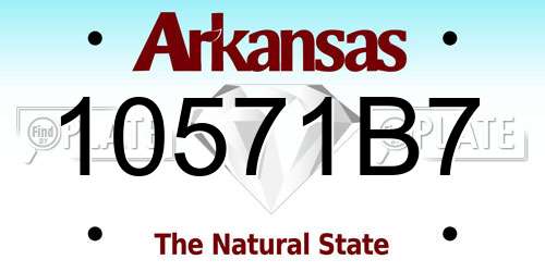 10571B7 Arkansas License Plate