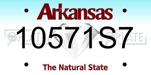 10571S7 Arkansas License Plate