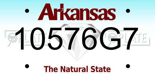 10576G7 Arkansas License Plate