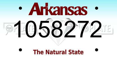 1058272 Arkansas License Plate