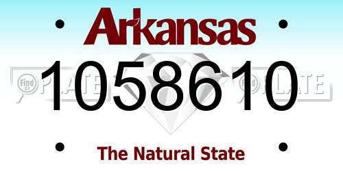 1058610 Arkansas License Plate