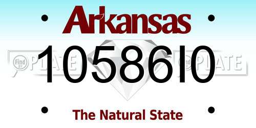 10586I0 Arkansas License Plate