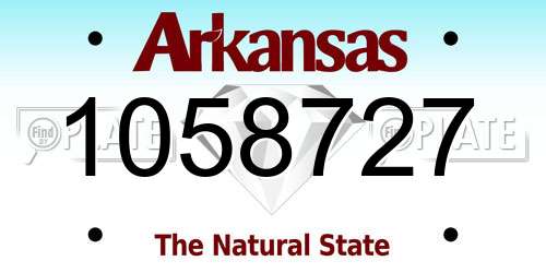 1058727 Arkansas License Plate