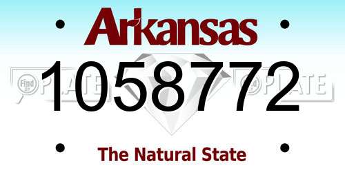 1058772 Arkansas License Plate