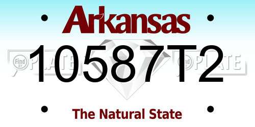 10587T2 Arkansas License Plate