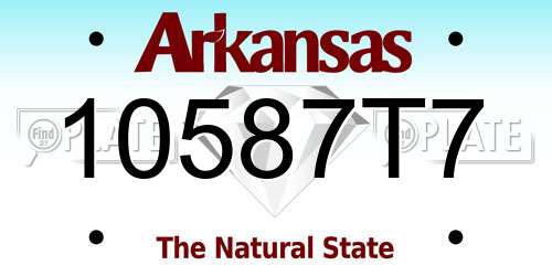 10587T7 Arkansas License Plate