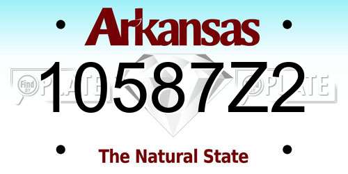 10587Z2 Arkansas License Plate
