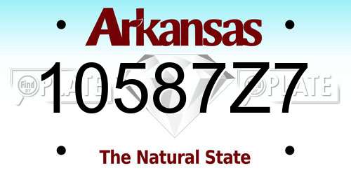 10587Z7 Arkansas License Plate