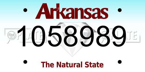 1058989 Arkansas License Plate