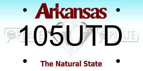 105UTD Arkansas License Plate