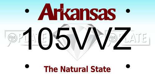 105VVZ Arkansas License Plate