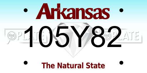 105Y82 Arkansas License Plate