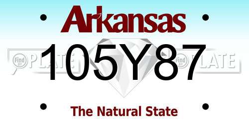 105Y87 Arkansas License Plate