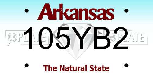 105YB2 Arkansas License Plate