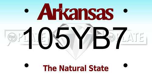 105YB7 Arkansas License Plate