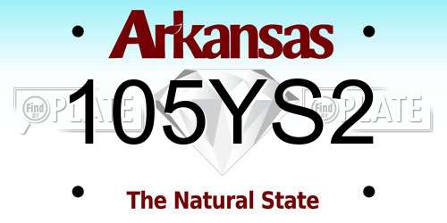 105YS2 Arkansas License Plate