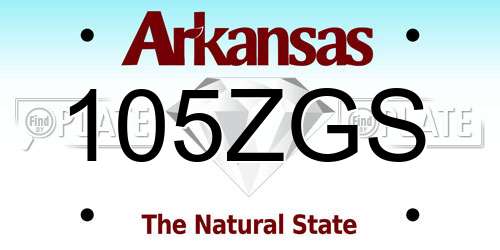105ZGS Arkansas License Plate
