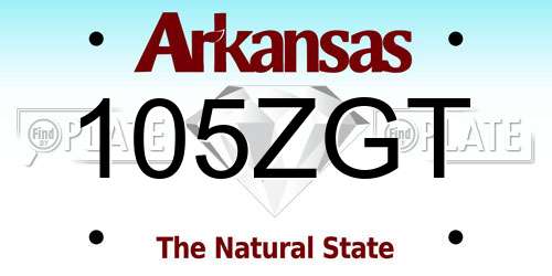 105ZGT Arkansas License Plate