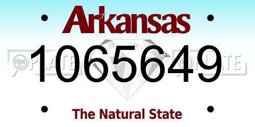 1065649 Arkansas License Plate